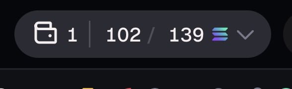 A dark-themed interface displays a wallet showing 1 wallet, with portfolio values of 102/139 alongside a Solana (SOL) ticker. This visual supports the poster's claim of trading Solana, where they've grown their holdings from 1 SOL toward 139-140 SOL during their comeback journey.