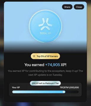 "Happy XP Day What a week... ● 995 Marble Mog @TollanUniverse ● 50K stamps on tollan ● Lend on Aboreon @aborean Been spending my time playing, learning, and pushing forward..."
