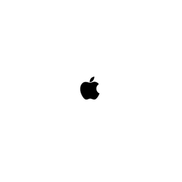The Apple logo is centered on a white background.