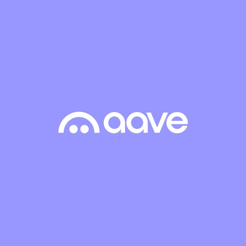 The image displays the Aave logo, featuring a stylized white icon with two dots under an arc alongside the lowercase text "aave," set against a light purple/periwinkle background. The branding reinforces the post's announcement that Aave now commands 46.7% of active DeFi lending, highlighting the protocol's market dominance.