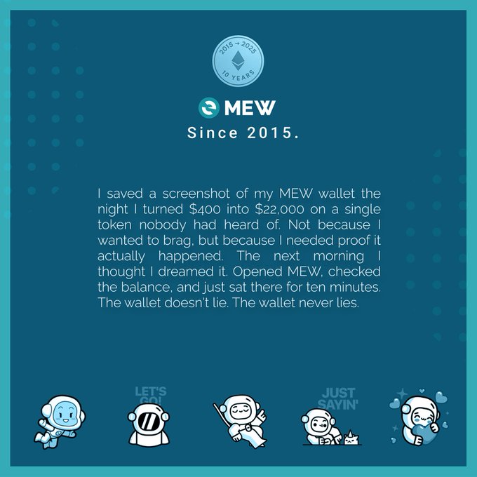 The image features a blue background with white text that reads "Let's say just 'just'". This phrase seems to be related to the post about saving a screen shot of an ethermint wallet, as indicated by the caption. The image also includes several small illustrations of people and objects in various positions, which may provide additional context or information about the wallet-saving process.
