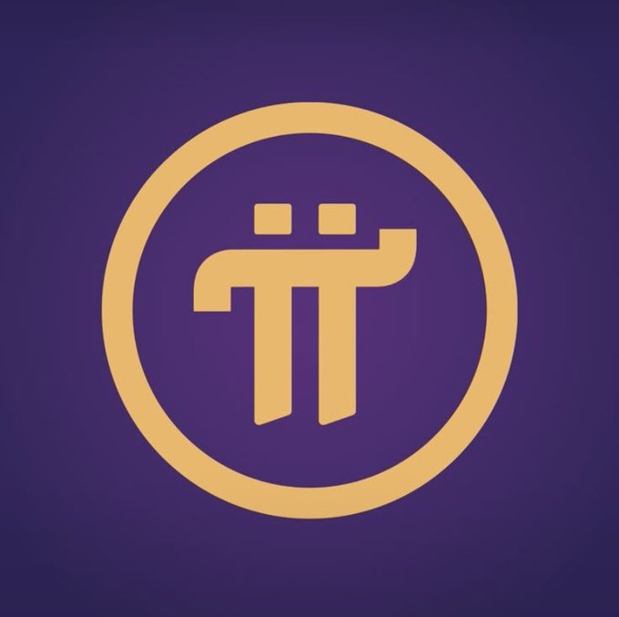 Pi Network logo featuring the stylized π symbol in gold/yellow within a circle on a purple background.
