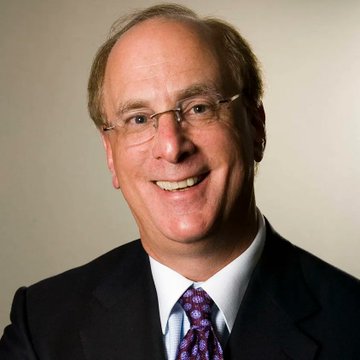 A professional headshot shows a smiling middle-aged man with glasses, wearing a dark suit and purple tie against a neutral background, likely a corporate executive portrait. The accompanying post about BlackRock's ETFs purchasing significant amounts of Bitcoin and Ethereum suggests this may be Larry Fink, CEO of BlackRock, whose image is commonly used to illustrate stories about the asset management firm's cryptocurrency investments and growing institutional demand for digital assets.