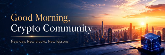 "Good Morning! Crypto Community"  --  "New day, New blocks, New lessons."