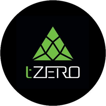 The image is a circular logo with a black background featuring a green triangular emblem composed of smaller geometric segments, with the text "tZERO" displayed in green and white lettering below it, representing tZERO's brand identity. The logo accompanies a post announcing tZERO's partnership expansion to the Sui Network for building regulated tokenized markets.