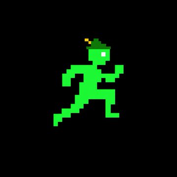 A pixel art green character with a yellow crown runs across a black background, symbolizing the explosive 200%+ rally and "bullish momentum" of the $BULLISH token described in the post.