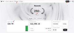 A TitanExchange testnet dashboard displays a rewards score of 260, with $39.9M in 30-day volume and $12,990.18 in all-time volume, alongside a "0 Testnet" transactions metric, visually supporting the user's claim of $40.1M in testnet trading activity.