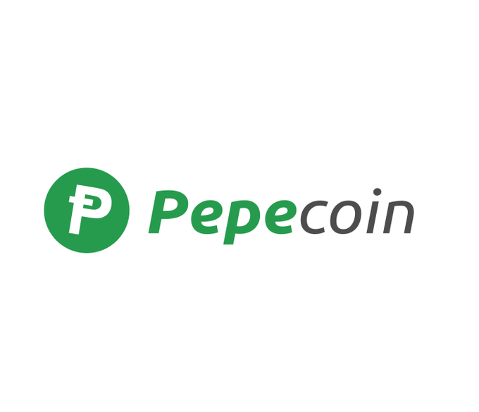 Logo of "Pepecoin" featuring a green circular icon with a stylized "P" and an arrow.