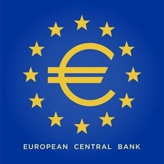 The image shows the European Central Bank's official logo, featuring a yellow euro symbol surrounded by a circle of 12 stars on a blue background, with "EUROPEAN CENTRAL BANK" written at the bottom. The accompanying French post sarcastically accuses the ECB of criticizing cryptocurrencies with one hand while preparing to adopt them with the other, urging people not to change and stay with traditional savings like the Livret A.