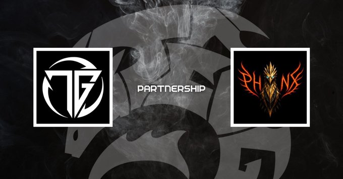 The image features a graphic design with two logos side by side. The logo on the left is black, while the one on the right is orange. Both logos are accompanied by text that reads "Partnership" and "Phrase". The background of the image is black, which contrasts with the white logos. The phrase "525 Supply" is also present in the image.
