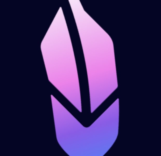 A stylized geometric logo featuring angular purple and pink shapes forming an abstract emblem against a dark navy background. The design aligns with the post about refreshing the $WALLET branding, presenting a modern, faceted mark suitable for a cryptocurrency or finance project.