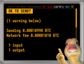 A meme image showing a person with an exaggerated face overlaid on a Bitcoin 'OP_RETURN' script reading 'I'M STILL WORKING BELOW' with seed data, 1 input, and 1 output.