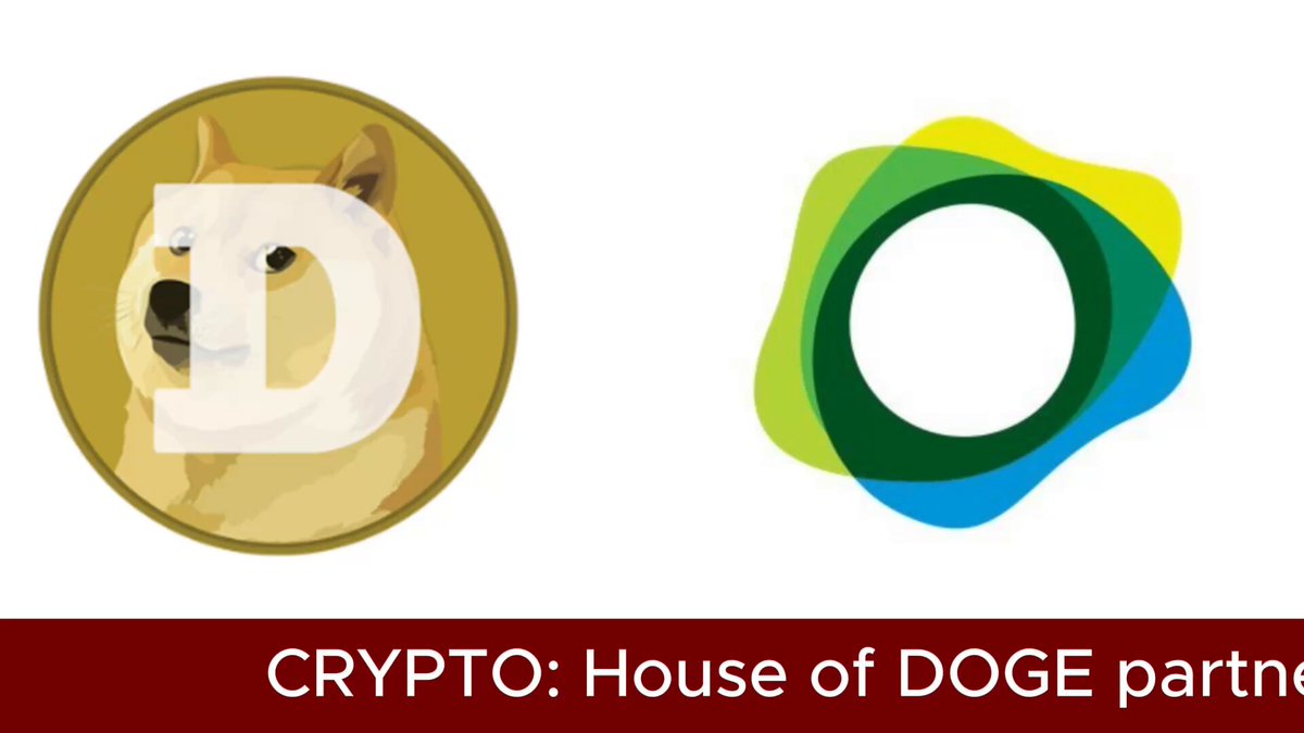 The image features two logos - one of a yellow dog with a red circle around its neck, and another logo that reads "Crypto: House of Doge partn". The first logo represents a cryptocurrency called Dogecoin, while the second logo is for a company named Paxos. The text in the image suggests that these companies are collaborating to integrate Dogecoin into their existing infrastructure, which could potentially benefit users and businesses alike by providing a regulated pathway for fintech leaders across various platforms.