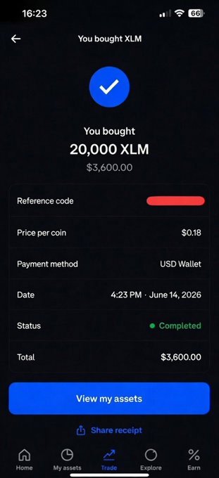 In the image, a phone screen displays a transaction summary for 20,000 tokens bought at $XLM. The phone's owner is looking forward to completing this purchase and has another suggestion - they intend to buy more tokens at their current price of $XLM. They are waiting for the opportune moment when the market price drops below $1 per token so that they can maximize their gains with the $4,520 worth already in hand.