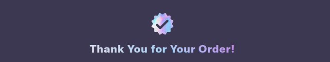 A confirmation screen displays a checkmark badge with the text 'Thank You for Your Order!' on a dark blue background.