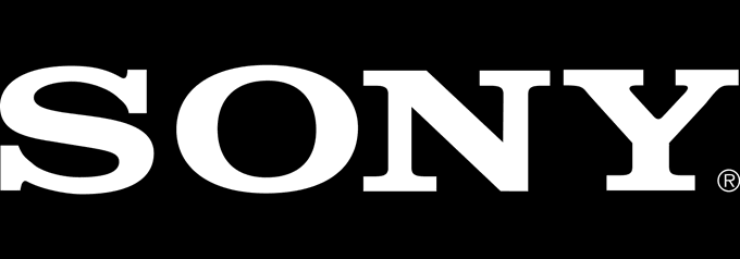 The white Sony logo on a black background.