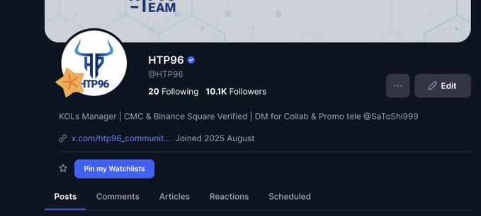 The image shows a social media post with a black background, featuring a white logo for a company named "CoinMarketCap". The post includes text that reads "Chính thức đạt mốc @CoinMarketCap Tính ra từ ngày mình build CMC thì ở VN khá ít bên build Anh em nào đang build CMC thì có thể inbox mình để join nhóm creator CMC mình có vài job cho anh em nick trên ơân hân. The post is about a company named "CoinMarketCap" and it has been shared by someone who works there, possibly as part of their job or personal interest in the company's activities.

The image also contains text that reads "pin my watchlists", which suggests that the person sharing this post might be interested in keeping track of certain events or updates related to CoinMarketCap and its followers. The post is about a company named "CoinMarketCap" and it has been shared by someone who works there, possibly as part of their job or personal interest in the company's activities.