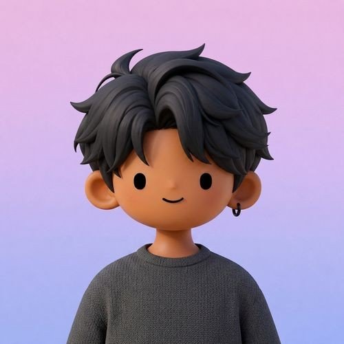A 3D-rendered cartoon character with dark hair and a gray sweater stands against a pink-to-blue gradient background. This cute avatar serves as a friendly, engaging visual for a social media post discussing upcoming crypto project campaigns.