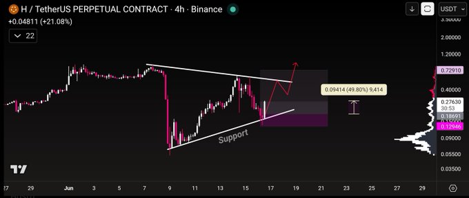 The image shows a chart with a pink line that appears to be decreasing over time, possibly indicating a downward trend in cryptocurrency prices or a decrease in Bitcoin's value. The chart also displays a title "H CRAZY COIN +50% USDT" and a caption "long term support". This suggests that the chart is analyzing the long-term trends of a particular cryptocurrency, such as Bitcoin, to determine if it has potential for growth or decline over time.