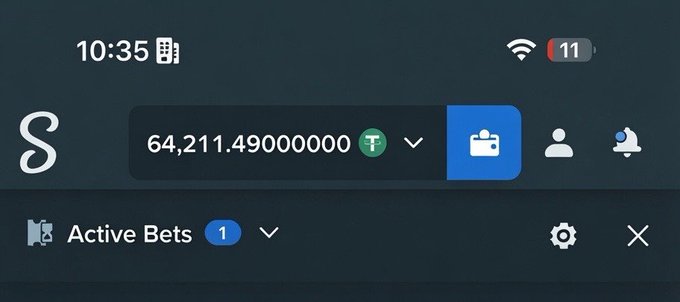 A screenshot of the Stake.com interface showing a Tether (USDT) balance of 64,211.49000000, "Active Bets 1," and the time 10:35 with 11% battery, supporting the post's request for users to drop their Stake ID or wallet address.