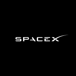 The white SpaceX logo on a black background.