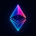 The image displays the glowing Ethereum (ETH) logo, which aligns with the post noting that ETH is the largest constituent of the S&P Digital Asset Index, while Bitcoin was excluded from the benchmark.