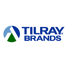 The Tilray Brands logo featuring a stylized blue and green 'T' emblem alongside the company name.