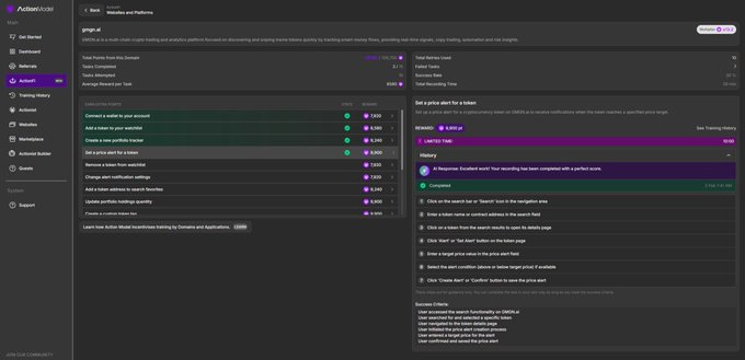 "Airdrop, $LAM từ Action Model AI @ActionModelAI các triệu hông qua các hoạt động duyệt web thân gia huấn luyện AI thông qua các hoạt động duyệt web hằng ngày. Hiện đang ở Tháng 2 với hệ số thưởng 1.9x."