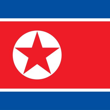 The image shows the flag of North Korea—featuring red, white, and blue horizontal stripes with a red star inside a white circle—which visually represents the country linked to the hacking group WaterPlum. The caption illustrates the origin of the threat actors behind the malware campaign targeting job seekers in crypto and AI sectors.