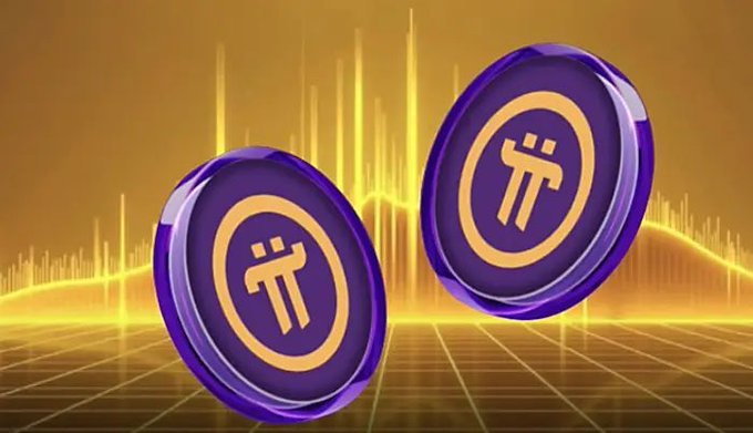 Two purple Pi coins are shown against a background of glowing abstract data visualizations, symbolizing the potential for increased liquidity within the Pi ecosystem. This imagery relates to the post by visually representing the Pi cryptocurrency that would benefit from liquidity pools.