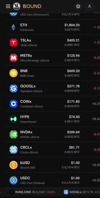 The image shows a smartphone screen displaying various cryptocurrency symbols, along with details about different stock exchanges. The main focus of the post displayed is Bitcoin, specifically its price history. It offers information on the current Bitcoin prices for several stocks and the exchange where users can buy them.