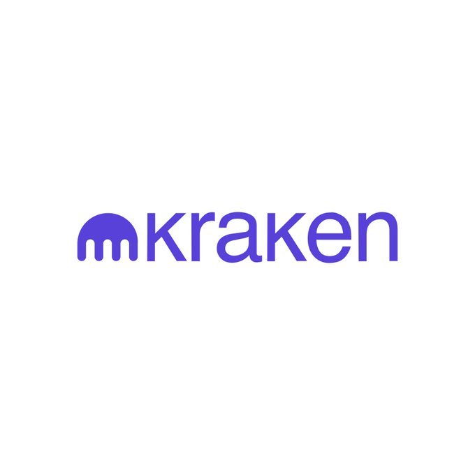The image shows the purple Kraken logo, featuring a stylized octopus-like icon next to the lowercase wordmark "kraken." It visually represents the crypto exchange mentioned in the post, which is expanding into onchain perpetual futures via its parent company Payward on Hyperliquid's blockchain.