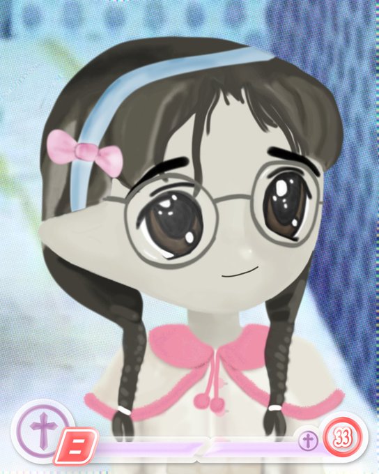 A stylized anime-style character portrait of a girl with brown hair, round glasses, and a pink bow, wearing a pink-collared outfit, is displayed alongside text indicating Milady #7168 sold for Ξ0.94 ($1,764) between specific buyer and seller addresses, identifying the image as the NFT artwork from the Milady Maker collection that was just purchased.