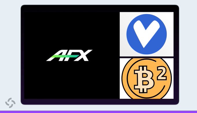 The image displays three logos—AFX, VerusCoin (blue "V"), and B² Network (orange Bitcoin-style coin)—corresponding to the three crypto platforms that were hacked, with combined losses exceeding $35.5 million today.
