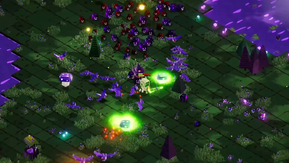 The image shows an exciting video game scene with a group of people playing a roleplaying game (RPG) called "Voxel Up" at the Extreme & Titan Arena Tournament III. The players are engaged in combat, using their characters' abilities to fight against each other and complete missions. There is also a large number of glowing mushrooms scattered throughout the scene, adding an element of magic and mystery to the gameplay experience.

The post highlights that this game is currently live at the Voxie Tactics website, where players can join the tournament or learn more about the game. The image focuses on the action-packed gameplay and the immersive world created by the video game.