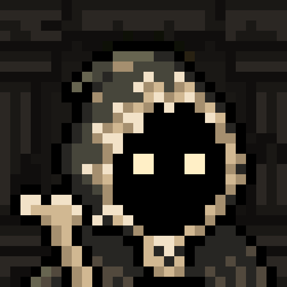 A pixel art character with glowing cream-colored eyes and a hooded outline appears as a sneak peek preview. The image relates to the post by offering an early glimpse of artwork, compensating viewers for a one-hour delay in the mint.