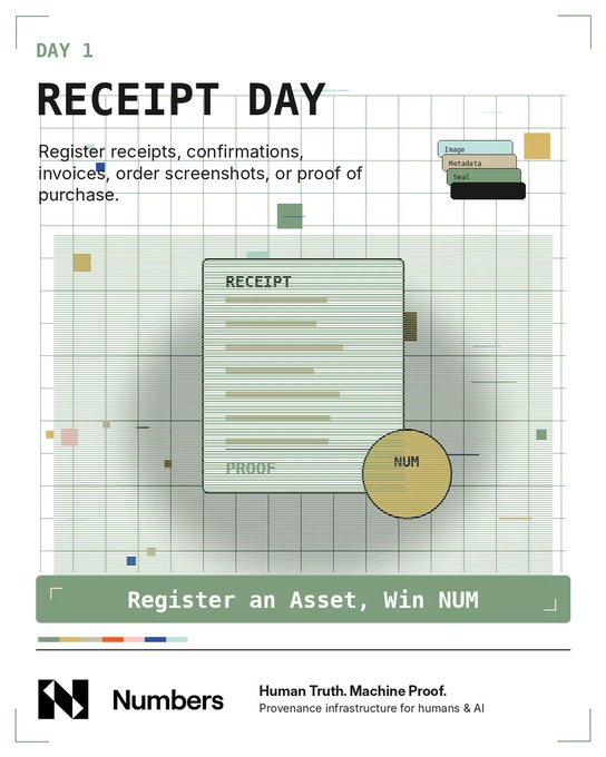 The image features a poster for Receipt Day that includes a receipt as its central focus. The poster also contains text about registration and winning an asset with Proof Snap or Capture Cam. The main message of the poster seems to be promoting the idea of using receipts to keep track of purchases, possibly as part of a rewards program or other incentive structure.