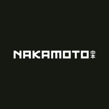 A stark black image displays the word "NAKAMOTO" in bold white block lettering, accompanied by what appears to be the Japanese/Chinese character "東" (east) on the right. The minimalist logo relates to the accompanying news by visually representing Nakamoto Inc., the company whose price target TD Cowen slashed by 58% to $17 due to Bitcoin's declining performance.