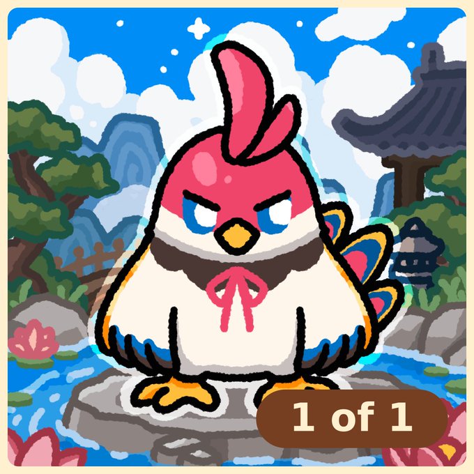 A pixel-art illustration of a red bird character with an angry expression, marked "1 of 1" in the bottom right corner.