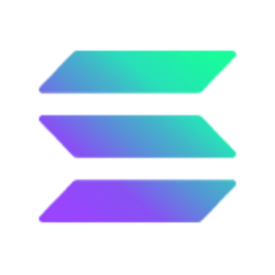 The Solana logo featuring three horizontal bars with a purple-to-teal gradient on a white background.