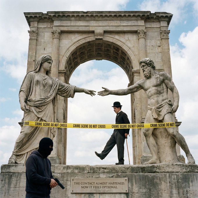 Wfilming equipment are set up underneath a monument with statues of gods. An episode that involved this location went online and is available. The Collection Juha delivered has been well received.