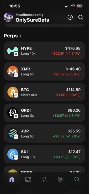 The image features a smartphone with its screen displaying a list of various cryptocurrencies, including Bitcoin, and their respective market prices. A caption below the list of coins reads "Erst wenn die Hyperliquid hoch geht schließe ist Sicherheit", which translates to "Several Bitcoins are currently available at this price". The image shows the icons for these coins in an orderly manner on the device's screen, and a message informs viewers about the current Bitcoin prices.