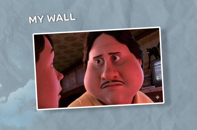 The image shows a screenshot of a cartoon character with a worried, disappointed expression displayed on a textured blue background with the text "MY WALL" in the upper left corner. This meme captures the user's frustration at having only 29k out of 500k (6%) required impressions on X, humorously contrasting their modest progress with the impressive payouts others are sharing.