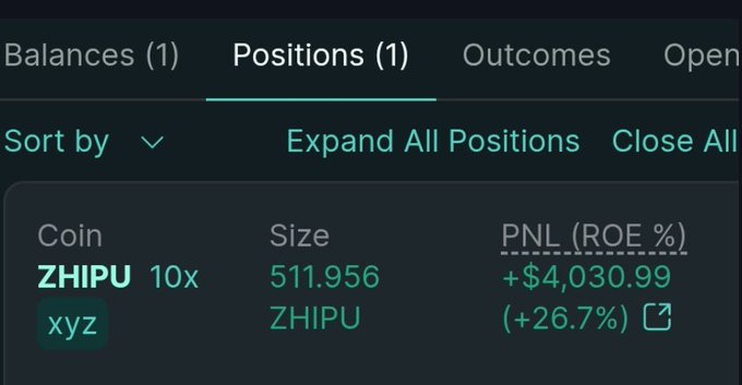 The image displays a screen showing details related to trading positions. The positions, represented by numbers and letters such as "PNL", are listed along with their respective values. One of these positions shows a coin, while another has an ROE (Return on Equity) value above it. A trader is able to buy or sell coins using the "coin" position on this screen, which is indicated in the bottom left corner. In addition, there's a section that allows traders to sort by various properties like "size", "positions", and "close positions". Another term "expand all positions" can also be seen in the viewable area of the image.