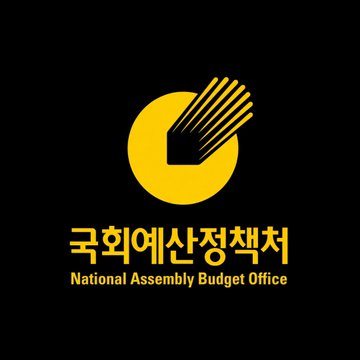 The image shows the official logo of South Korea's National Assembly Budget Office (국회예산정책처), featuring a stylized yellow brushstroke emblem above the agency's name in both Korean and English on a black background. The logo directly represents the government body cited in the accompanying post about their report on potential savings of up to $3.8 billion annually through won-denominated stablecoins for merchants.