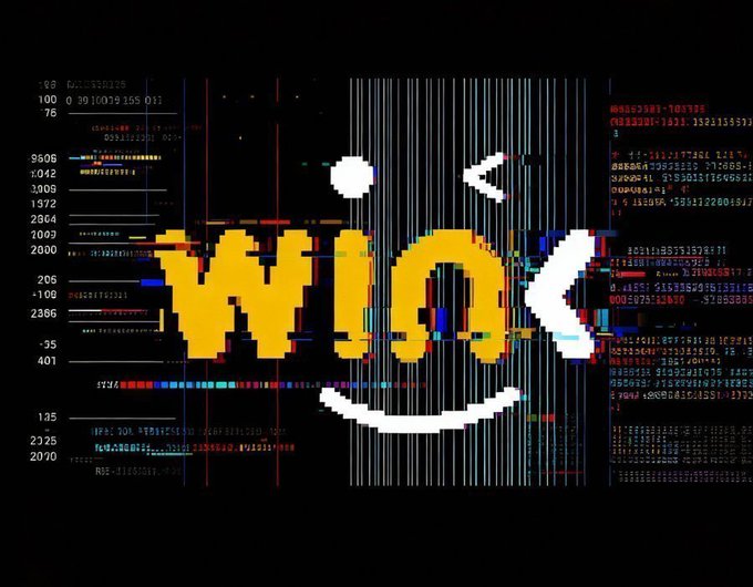 A digital glitch-art rendering of the WSO logo, featuring a yellow pixelated face with white smile and eyes against a dark, distorted background with scan lines.