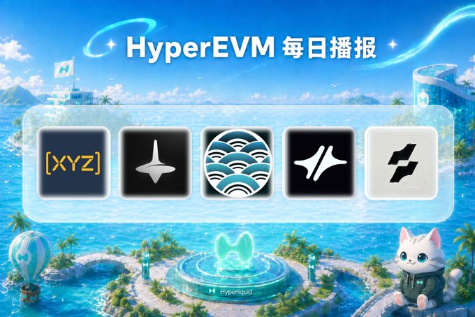 The image features a digital advertisement for a virtual game called Hyper liquid EVM (Hyper Liquid EVM). The advertisement is displayed on a banner, showcasing five different games that are available on the gaming platform. There's an image of a cute white cat near the center of the banner and various icons representing the games being advertised. 

In addition to the games, there are also logos for a company named Liquidity, which might be related to the virtual game experience or providing services such as game development and advertising management. The overall design is appealing and showcases an exciting gaming experience that users can explore on Hyper liquid EVM platforms like Steam.