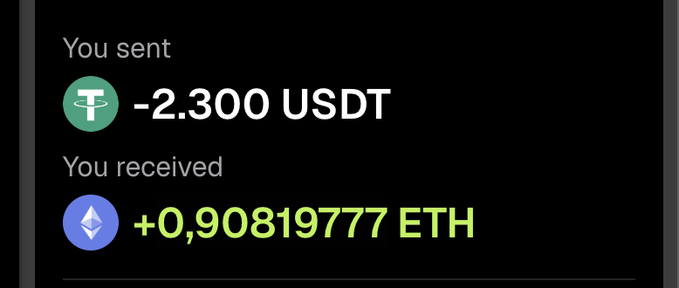 A screenshot of a Metamask swap transaction showing -2.300 USDT sent and +0.90819777 ETH received, with the caption noting the transaction equates to $2,279.22 in value while Metamask collects roughly $20 (0.90%) in fees—highlighting the user's frustration over the substantial fees they've paid to the platform over time without receiving any rewards in return.