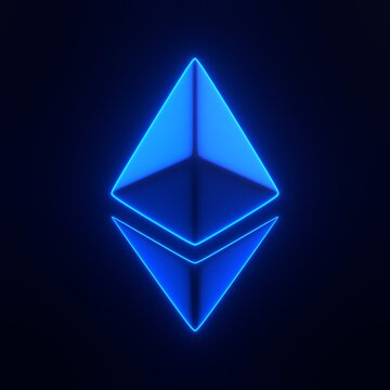The Ethereum logo glowing in vibrant blue against a dark background, symbolizing the post's claim that Ethereum underpins platforms like Robinhood where memecoins thrive, with $ETH positioned as the foundational layer driving the next move toward $10,000.