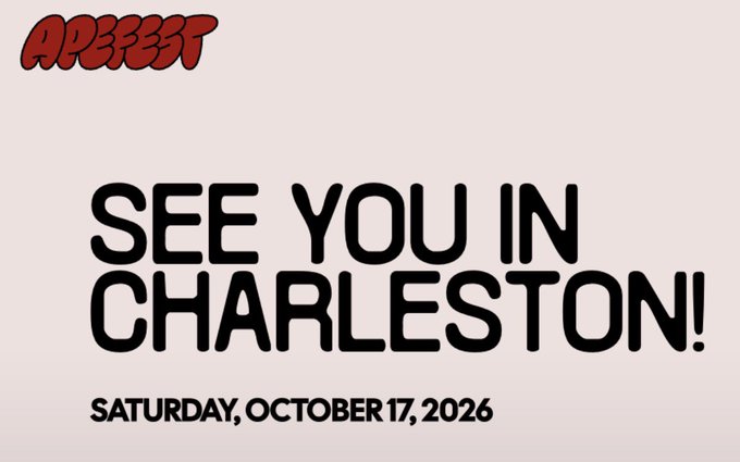 A promotional graphic with 'ARBESST' logo announcing 'SEE YOU IN CHARLESTON!' on 'SATURDAY, OCTOBER 17, 2026' against a light pink background.